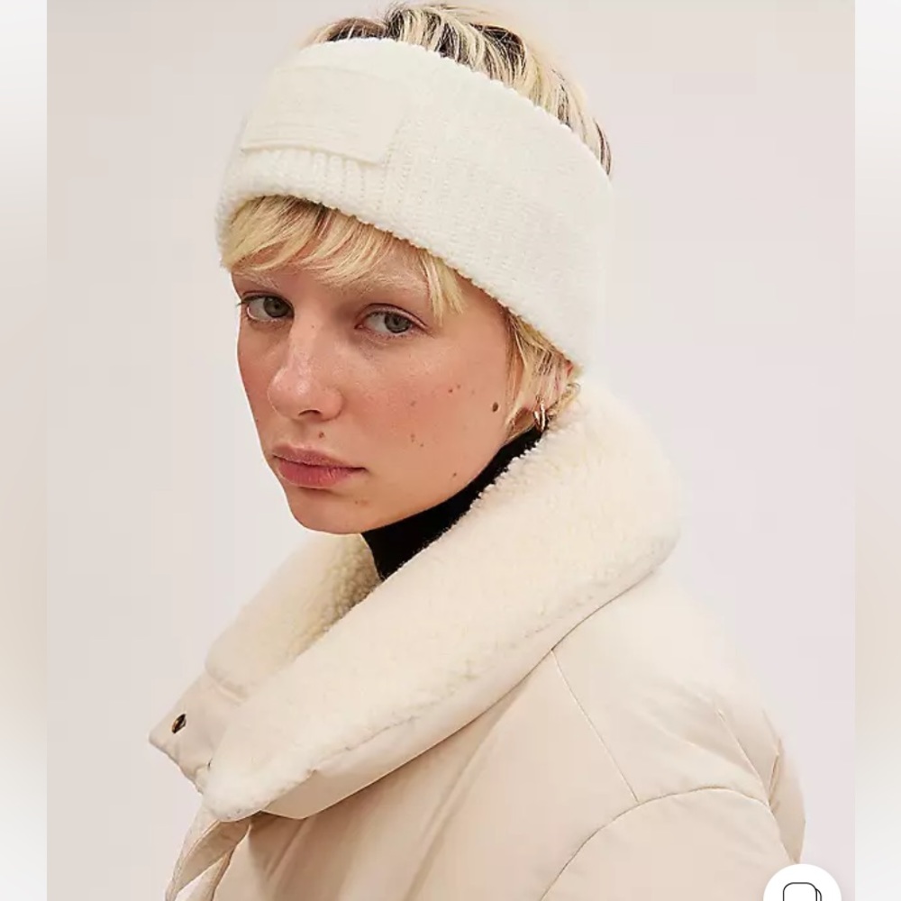 Coach knit headband with rubber logo patch